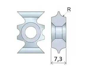 Zaobľovací a zrážací element obojstranný; HW;  15x20x7,3; R2; masív