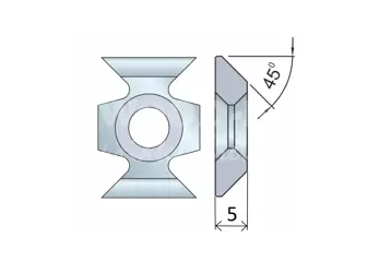 Zaobľovací a zrážací element jednostranný; HW; 16x22x5; <45°