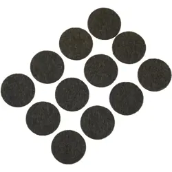 Samolepiace plsťové podložky; súprava 12 ks; D 22 mm; h 3 mm; hnedé