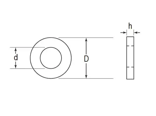 Plochá plastová podložka M8; D16,0; d8,4; h1,6; DIN125