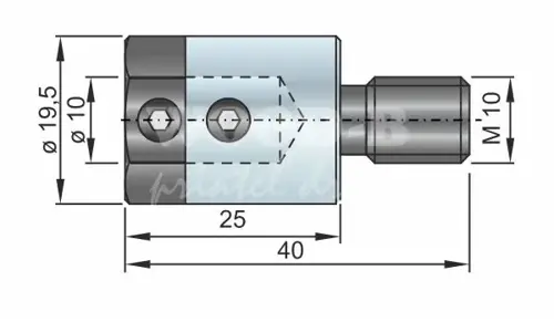 Redukcia D3=10; D2=19,5; M10; L=40; ľavá; pre kolíkovačky a CNC stroje