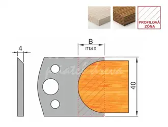 Zákazkový profilový nôž FLURY; 40x50x4; B21,5; HS