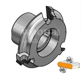 Zaobľovacia fréza roundovacej jednotky; D70; B8; B1 16; Z4; TYP A; pravá
