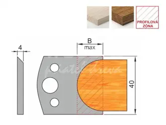 Zákazkový profilový nôž FLURY; 40x45,5x4; B17,5; HS