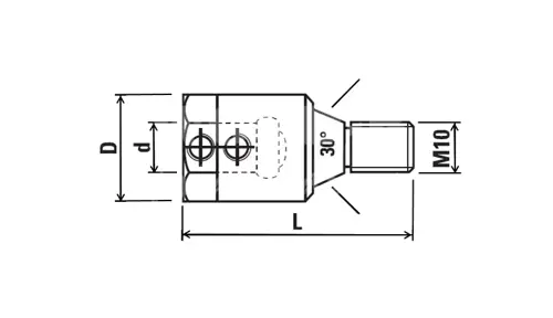 Redukcia pre kolíkovačky a CNC stroje; D19,5; L46; d10; ľavá