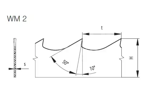Pílový pás na drevo - WM2; H35; S1,1; t22; rozvedený, ostrený, kalený