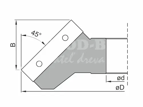 Uhlová žiletková fréza; D150; B35; d30; Z4; 45°; OCEL