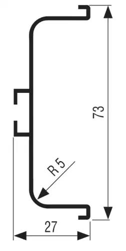 S057 - 2,05 bm - zásuvkový úchytový profil hliník natural
