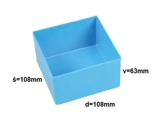 Plastový box; d108; š108; v 63; modrý