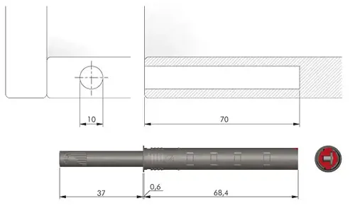 K-PUSH TECH dlhý 37mm STRONG magnet ŠEDÝ
