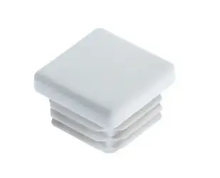 Štvorcová zátka do profilov a rúrok; L20; a5,0; b11,5; h0,8-2,5; biela leštená