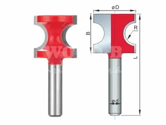 Zaobľovacia fréza polkruhová; D25,4; B23,0; L65,0; R6,35; stopka12