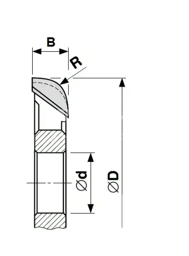 Fréza zaobľovacia štvrťkruhová vypuklá; D 80; B 4; R3; d30; Z4;