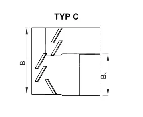 Zarovnávacia fréza pre olepovačky 30°; D100; TypC; B48; B1=39; d30; Z3; R
