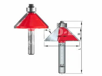Fréza uhlová so spodným ložiskom; D21,77; B25,0; <11,3°; L67,3; stopka 8