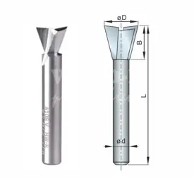 Rybinová fréza Hoffmann W2; D7,8; B6,0; L43,0; stopka 6