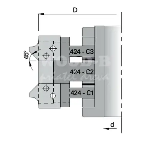 Zrážacia fréza žiletková; D140; d40; <45°; Z2