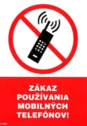 Zákaz používania mobilu - samolepka