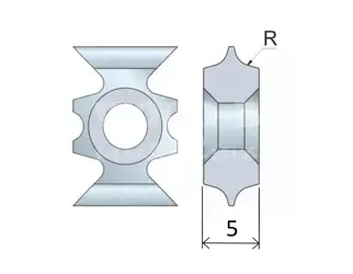 Zaobľovací a zrážací element jednostranný; HW; 16x22x5; R4