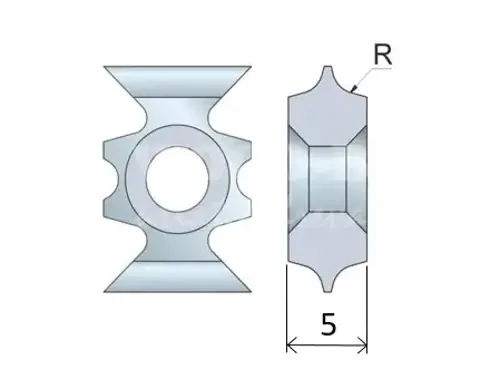 Zaobľovací a zrážací element jednostranný; HW; 16x22x5; R4