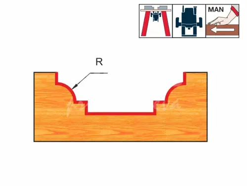 Fréza pre tvarovú drážku; D15,8; B9,5; L41,5; R2,4; stopka 8