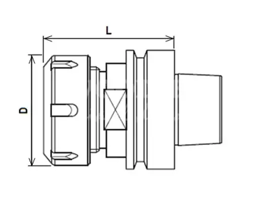 Klieštinový upínač štandard; HSK 63F; ER40; L75; D63; RH