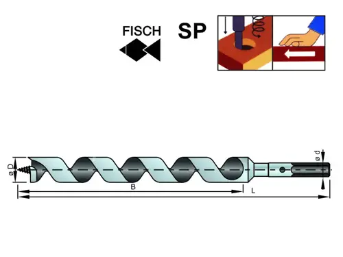 Vrták tesársky hadovitý; D18; B250; L320; d12
