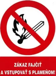 Zákaz fajčiť a vstupovať s plameňom - plastová