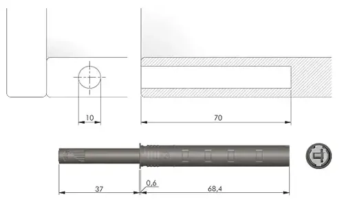 K-PUSH TECH dlhý 37mm magnet ANTRACIT