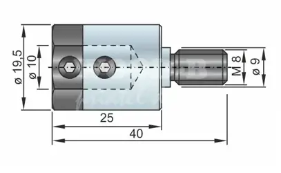 Redukcia D3=10; D2=19,5; M8/9; L=40; pravá; pre kolíkovačky a CNC stroje