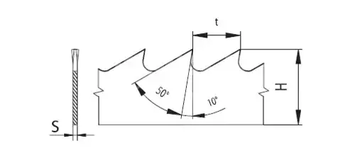 Pílový pás stolársky H 6; S0,5, t4; rozvedený, ostrený, kalený