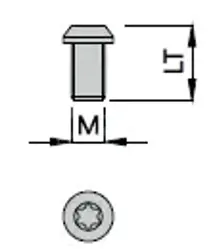 Skrutka s polguľatou hlavou; D5,0; L7,0; stopka M3,5