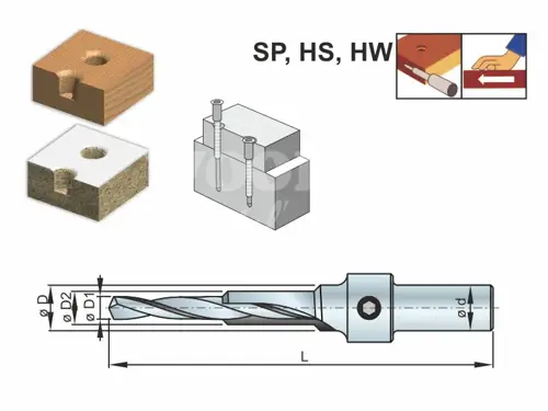 Vrták na konfirmáty 5 HOBBY - SP; D= 10,0; D1=3,5; D2=6,0; L68; d8