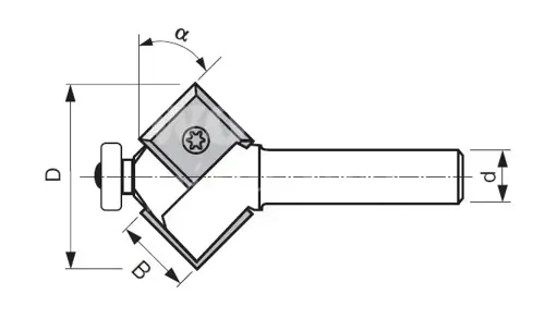 Fréza zrážacia žiletková; D25; B12; 22°; d8; Z2