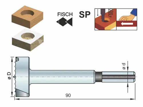 Sukovník Wave; D30; L90, d 8; valcová stopka s troma plôškami