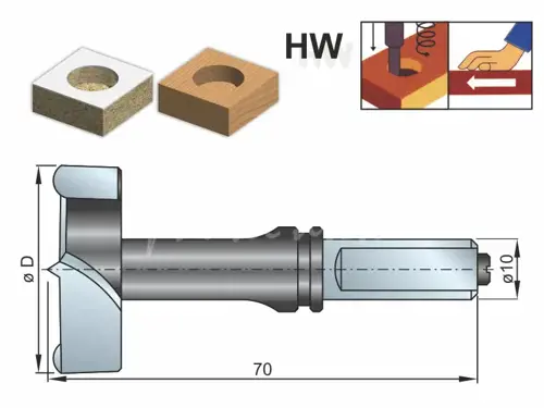 Sukovník laser; D 20; L70; stopka 10; ľavý