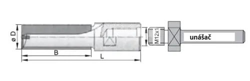 Fréza 2-britá závrtná pre unášač M12; HM; D14; B35; L67
