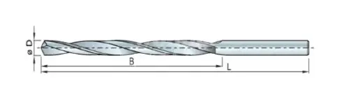 Predĺžený vrták do kovu DIN 340RNHSS; D 2,5; L 95; B 62; stopka 4,5