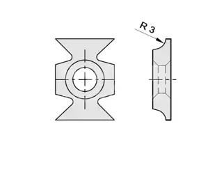 Zaobľovací a zrážací element jednostranný; HW; 16x22x5; R3