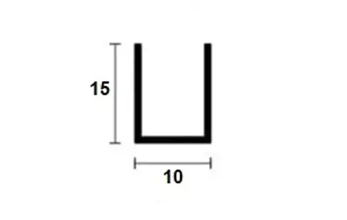 Kanálikový U profil Al; 10x15x1; 2m