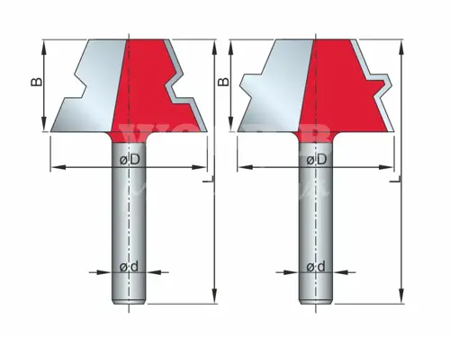Sada fréz na 8-uholník; D37,3; B22,2; L54,2; stopka12