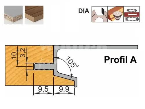 DIA fréza na AL úchytky - profil A; D163,8; B24; d30; Z2+2+2