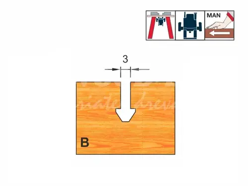 Fréza na tesnenie; D3,0; B8,0; L70,0; stopka 6