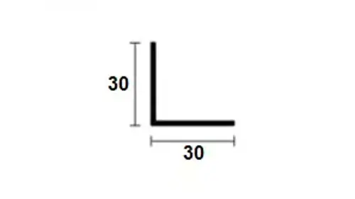 Pravouhlý profil Al; 30x30x1; 2m; biely