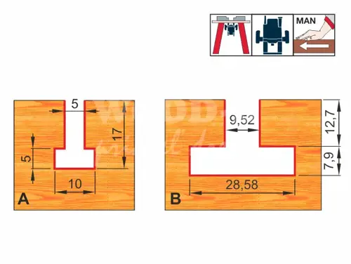 Fréza na T-drážku; D28,58; B20,6; L20,6; stopka12