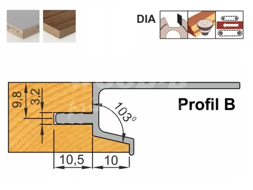 DIA fréza na AL úchytky - profil B; D166; B24; d30; Z2+2+2