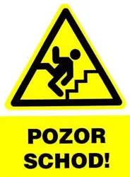 Pozor schody - plastová
