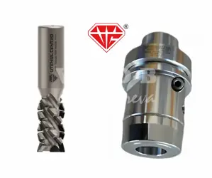 Set: Fréza Dia D20; B25; L85; Z2+2; stopka20; pravotočivá + Upinák HYDRO HSK63F