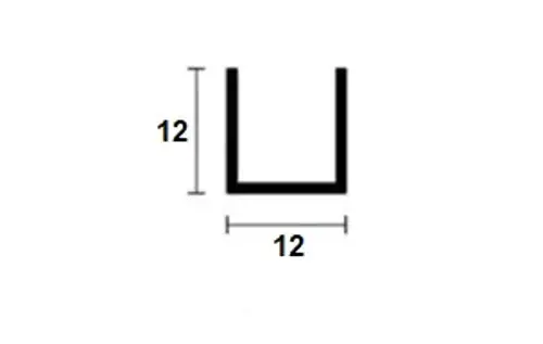 Kanálikový U profil Al; 12x12x1; 2m