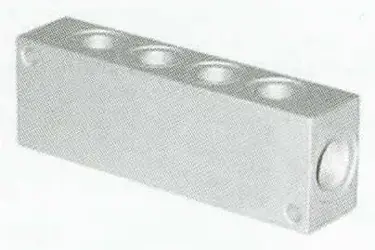 Rozdelovač RZ-384 - pripojenie - 2x3/8"+2x1/2"+4+4x3/8"